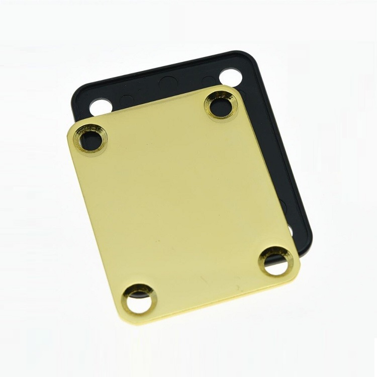 CNC Machining Electric Bass Guitar Neck Joint Plates Custom Laser Etched Logo Guitar Neck Plate